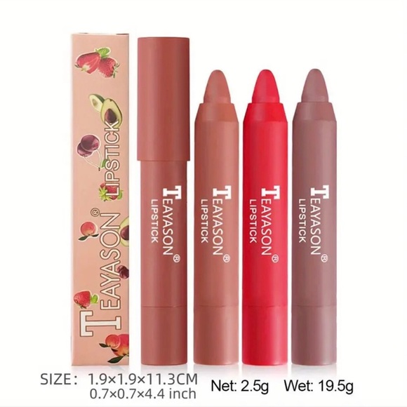 One Teayason Velvet Smooth Waterproof Matte Lipstick Pencil - Choose Color - Picture 3 of 13